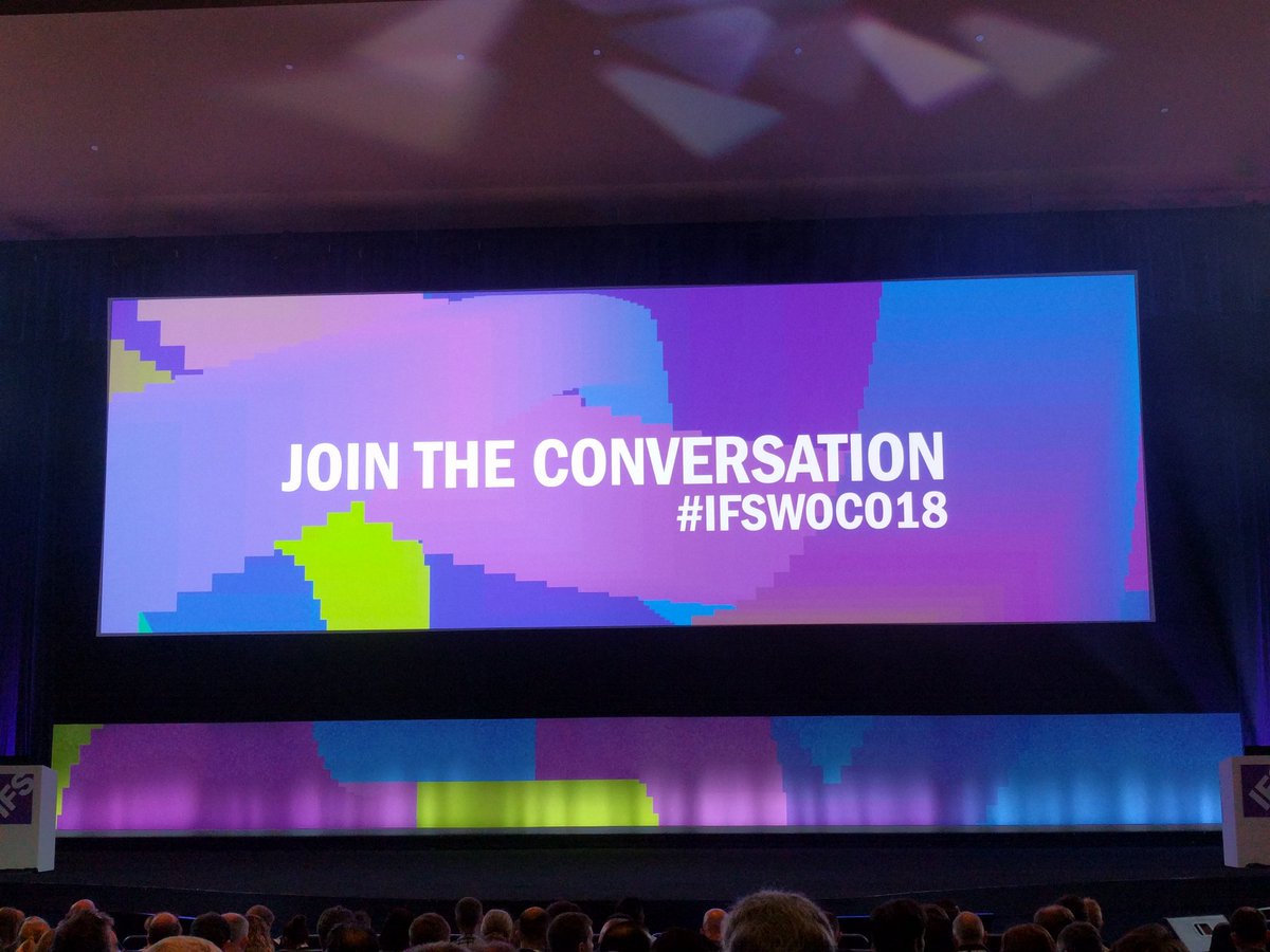 IFS_AD's tweet photo. “What’s next” from IFS - CEO @darrenroos kicks off the biggest World Conference IFS has ever staged! #IFSWoCo https://t.co/5Cueb7jklz