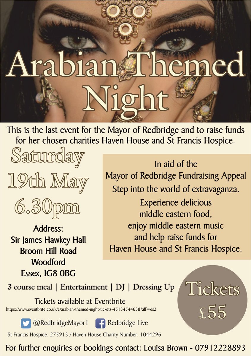 🥘 If you're after an evening of Arabian themed cuisine, entertainment &amp; music we have the perfect event for you! 🎶 Join us for the final fundraising event held by <a href="/redbridgemayor1/">Mayor's Appeal</a> raising money for both us &amp; <a href="/HavenHouseCH/">Haven House</a>. For more information go to sfh.org.uk/arabian-themed…