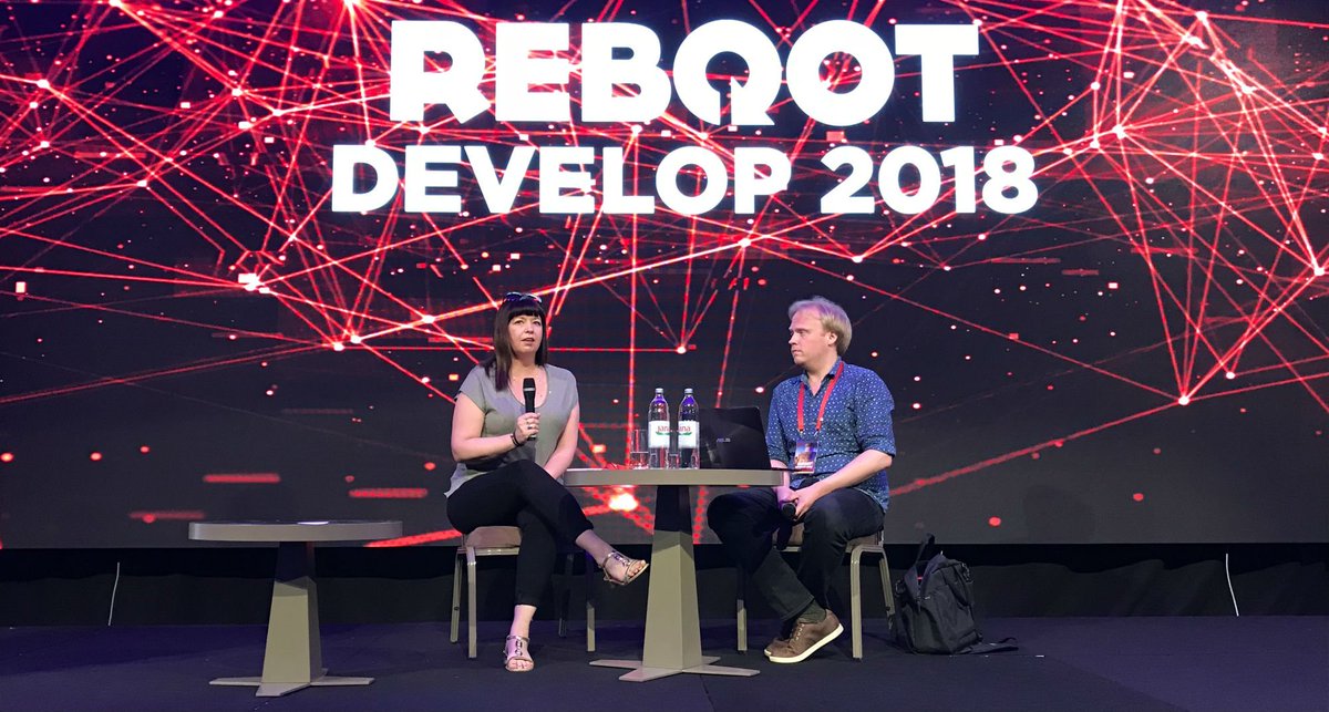 GIBiz's tweet photo. How to stop big publishers breaking your business https://t.co/gZef7ECLNu Nina Kristensen of @NinjaTheory shared essential device at #RebootDevelop2018 https://t.co/eo5pdNyKA0
