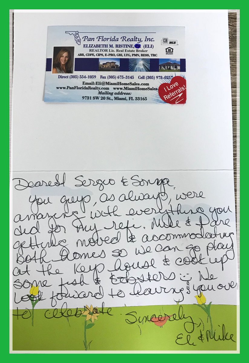 SonyaKulcar's tweet photo. Thank you cards are so rare nowadays, when you get one, you have to show and tell! Eli and Mike Ristine, congratulations on your successful refinance! It was a pleasure! #umig #unionmortgage #OwnIt #uniongetsitdone #therightmortgageeverytime #yestofishanslobester https://t.co/mUlmUX30Da