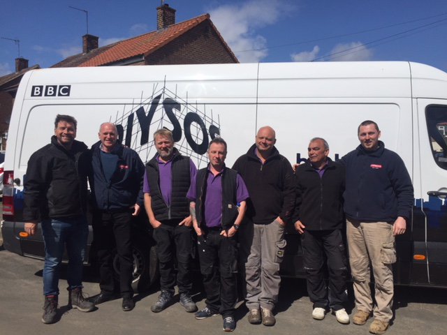 Chippindalehire's tweet photo. Our York team, have been helping out down in Hull for the @BBC DIY SOS big reveal! Very proud to be able to support a good cause and contribute to a life changing build. What a fantastic family and we wish them all the best for the future! https://t.co/LrhC7wntNc