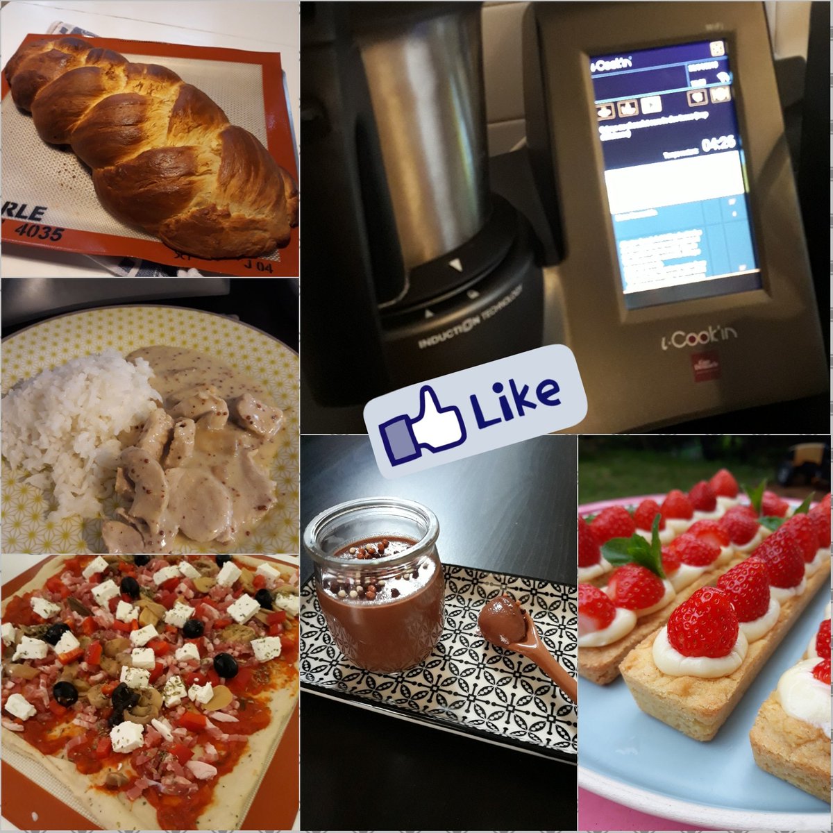 karinedemarle27's tweet photo. Il m'a préparé un filet mignon à la moutarde à l'ancienne, une pizza maison, des petits pots de crème au chocolat à la cannelle, une tarte aux fraises et une brioche vendéenne trop bonne. 
Qui ??? Mais l'i-Cookin évidemment 🤗
Une démo? Profitez du 12x sans frais jusqu'au 30 mai https://t.co/SDhwtCD3sj