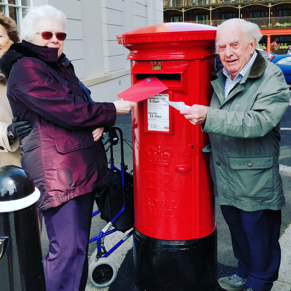 CelebratingPoundbury (@wearepoundbury) on Twitter photo Residents excitedly using the brand new <a href="/RoyalMail/">Royal Mail</a> postbox in Queen Mother Square #poundbury today Residents excitedly using the brand new <a href="/RoyalMail/">Royal Mail</a> postbox in Queen Mother Square #poundbury today