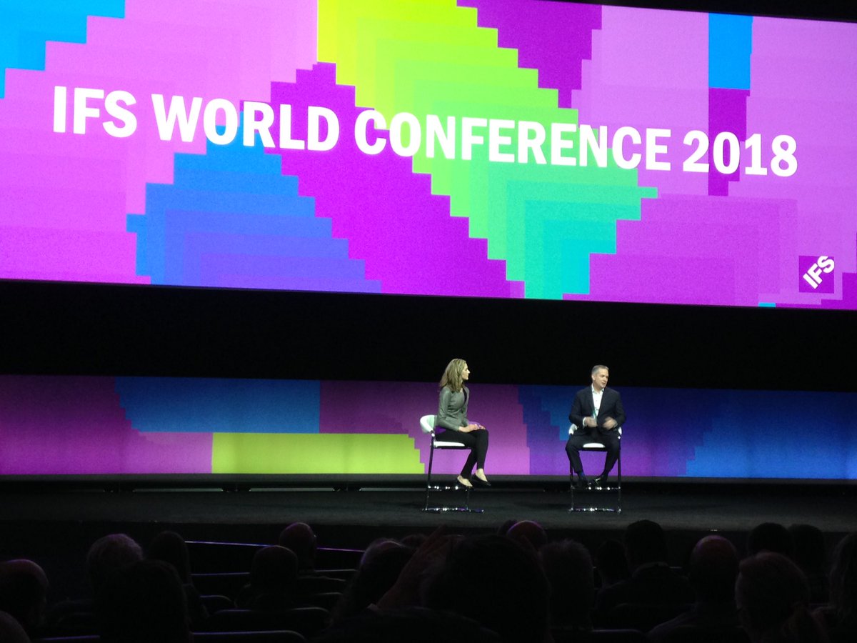 dk_scm's tweet photo. Here we go! #IFSWOCO18 is up and running with new CEO @darrenroos on stage meeting the audience @IFSworld #dkscm #atlanta https://t.co/XpjhoEY2rQ