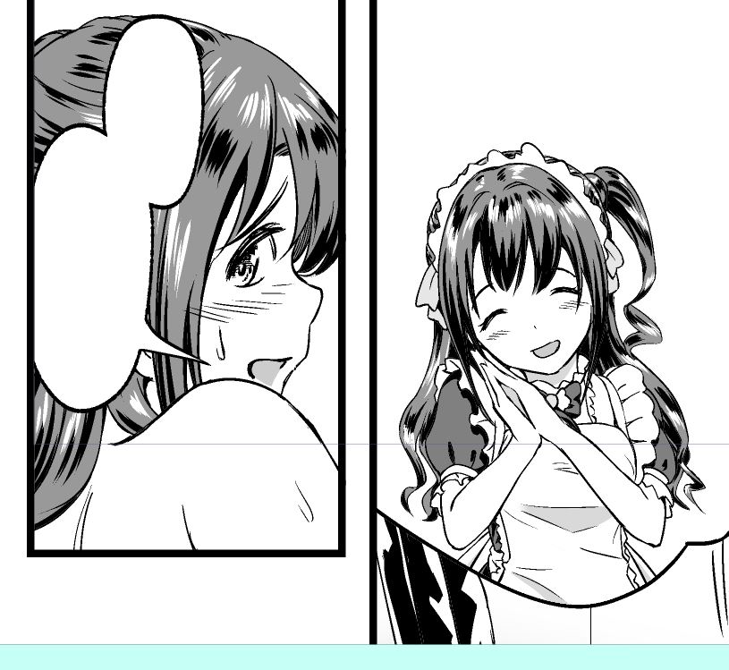 【今日の一枚】
同人制作過程
昨日のメイド卯月完成
今月穂乃香さん誕生日だからコツコツイラスト描こうかな 