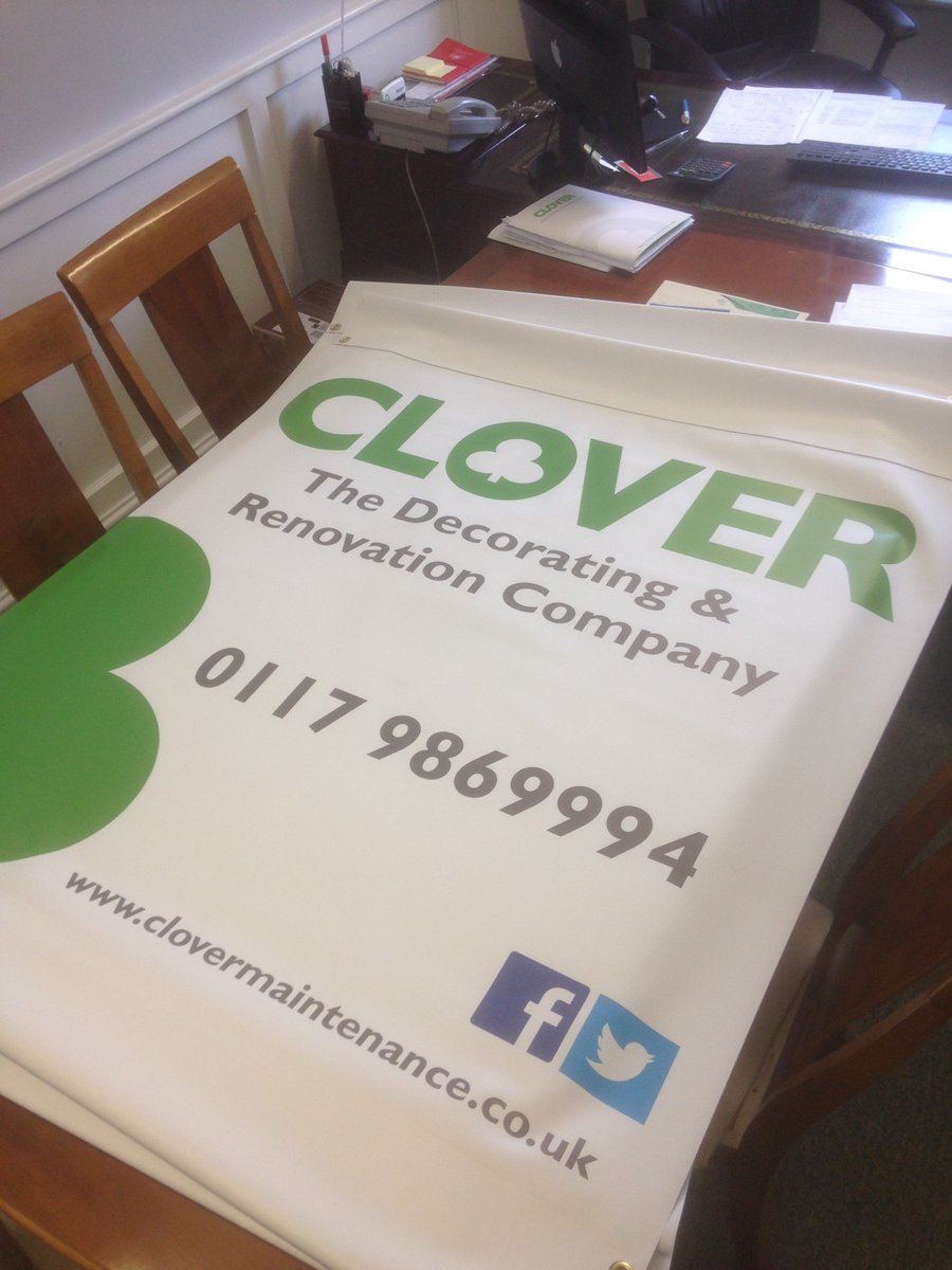 CloverKeynsham's tweet photo. Coming to a site near you? Our smart new scaffold banner/signs have arrived today - big thanks to Bristol Banners &amp; Signs https://t.co/KNbD4UFpxC https://t.co/GxCTEFBxi7