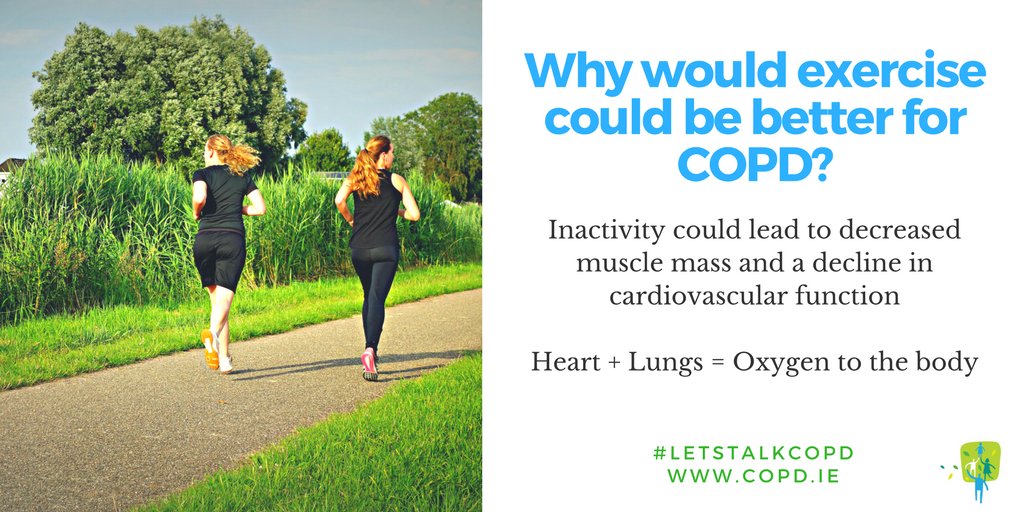 COPDSupportIre's tweet photo. Is exercise good for #COPD?
Most people with COPD are afraid of exercise because they think it can worsen their symptoms but inactivity could be worse #letstalkCOPD
*Itโs VITAL to discuss any exercise routine with your doctor, every patient has different needs https://t.co/x4izUN03Id