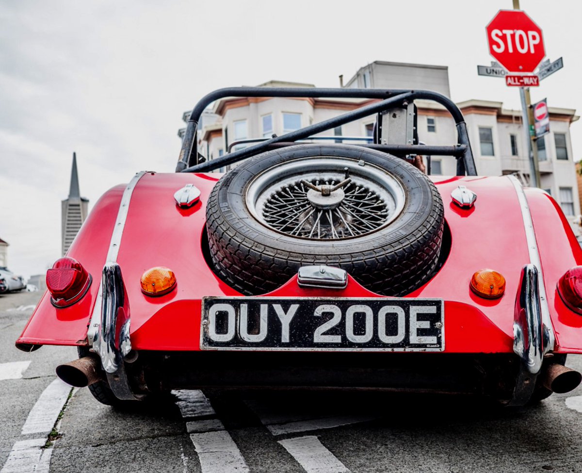 SonomaSadie's tweet photo. Morgan +8 prototype turns 50 in S.F. @mog_magazine photo shoot #MorganMotor #MorganPlus8 #Plus8 #MorganAdventure #MorganLive https://t.co/yj1u1ZhzJO