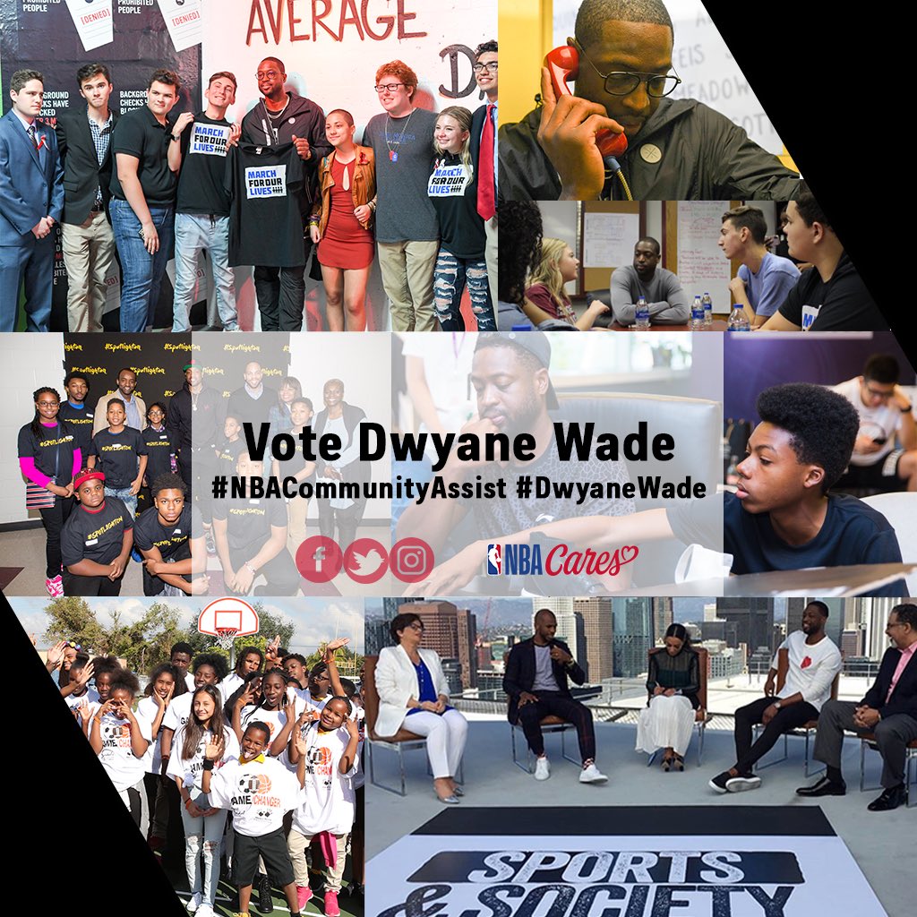 Wade_Elite's tweet photo. Retweet to vote Dwade for the Seasonlong Community Assist Award. It's way bigger than basketball. #NBACommunityAssist #DwyaneWade https://t.co/P47DjvOy6Q