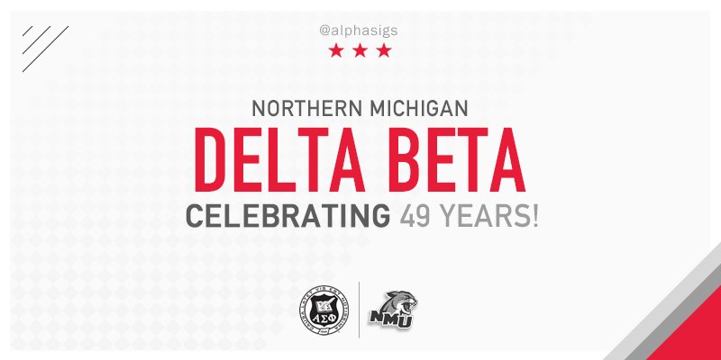 alphasigs's tweet photo. Happy Founders Day to Delta Beta (Northern Michigan)! #49YearsStrong #AlphaSig https://t.co/miHKfH4XuR