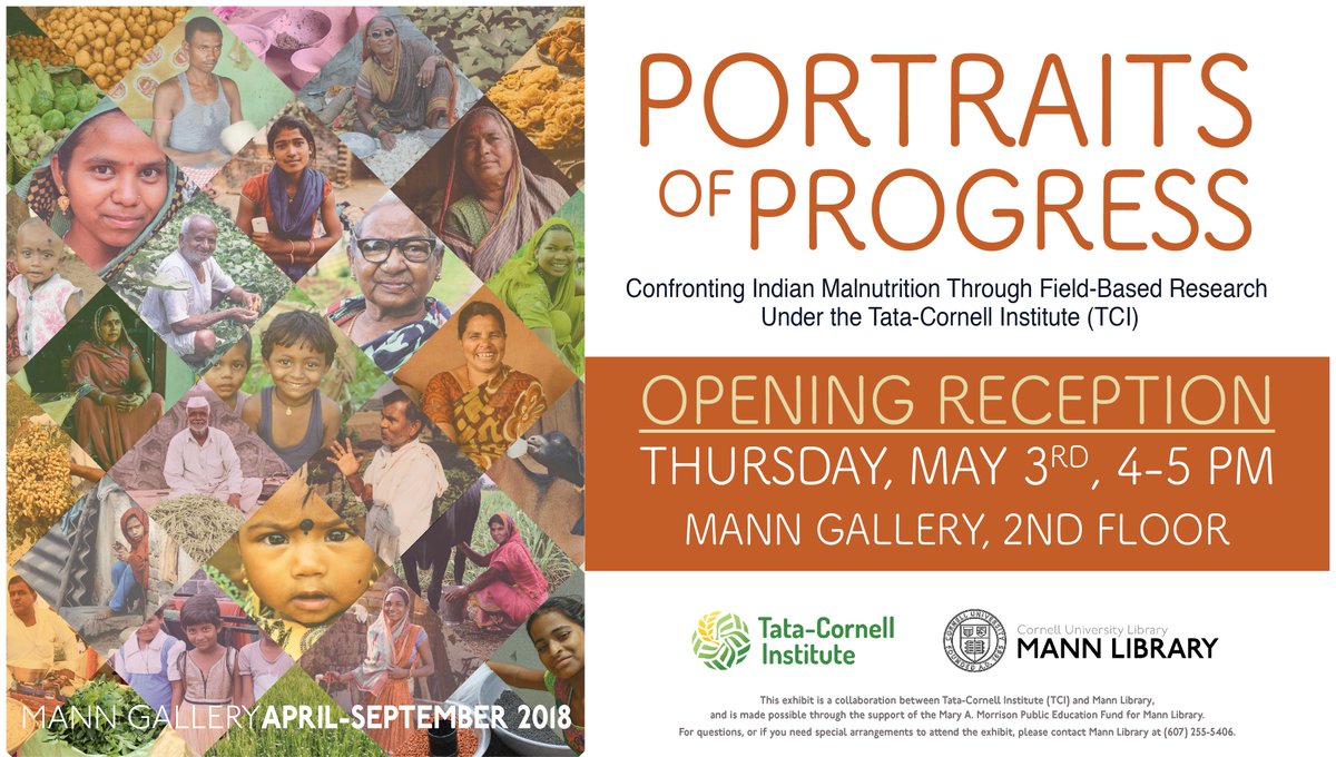 CornellCALS's tweet photo. Our purpose-driven research changes lives across the globe π. Learn about the work of @TataCornell at a special exhibit opening Thursday in @Mann_Library. #CornellLibrary #twithaca https://t.co/EqWDsLA0Uk https://t.co/8MrAUnleCL