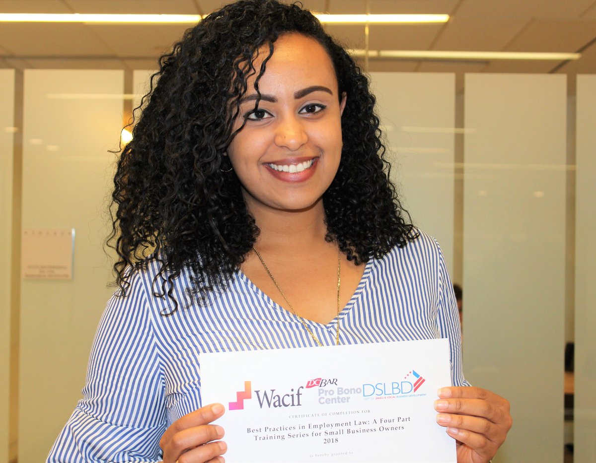 DCBarProBono's tweet image. A big thank you to the employment law experts at @Crowell_Moring &amp;amp; all the #SmallBiz owners who completed our 4-part training series, &quot;Best Practices in Employment Law&quot; yesterday evening. You did it! 👏 #DCSmallBizWeek 
@Wacif @SmallBizDC