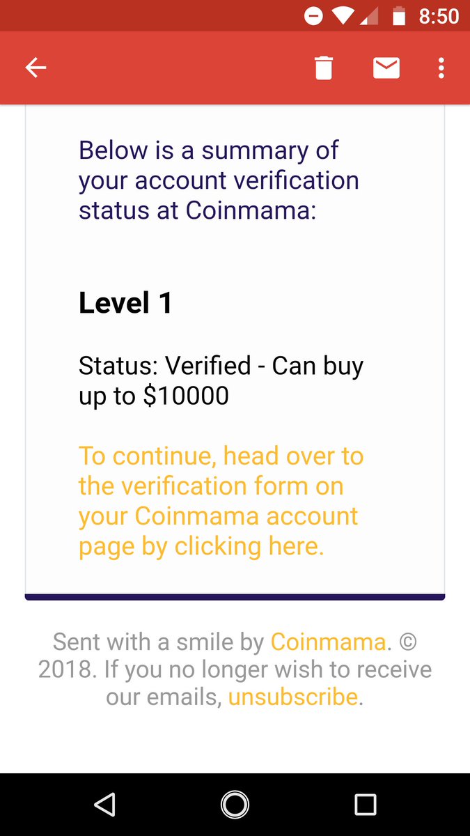 CryptoGoBragh's tweet photo. Thanks #coinmama, that only took 3 months.. https://t.co/GOOEIz6kH8