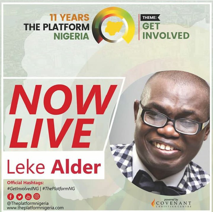 TCNelibrary's tweet image. NOW Live: Leke Alder

Visit elibrary.insightsforliving.org to download all Platform messages 
#GetInvolvedNG #ThePlatformNG