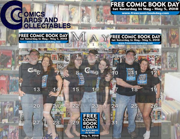 beast724's tweet photo. https://t.co/rjFG6SmNUH Come join us at #ComicsCardsAndCollectables on #Saturday #May5th for our #annual #FCBD #FreeComicBookDay event!!! https://t.co/2SzM7ZJOqF
