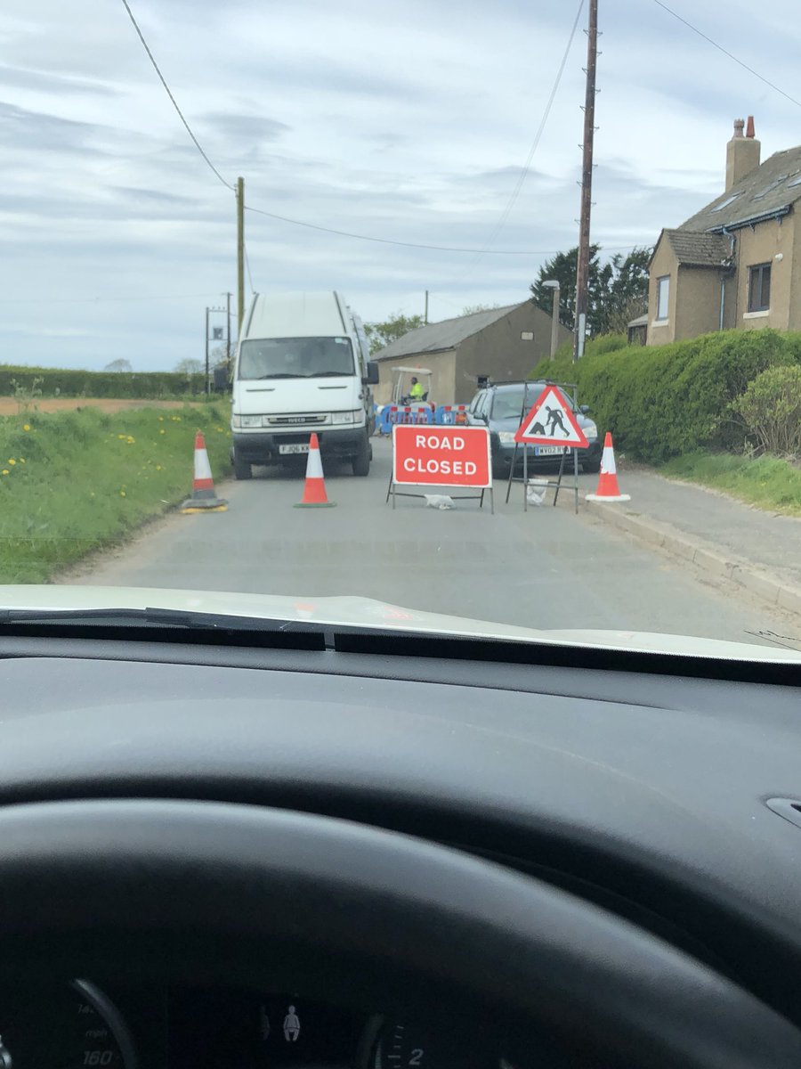 So UnIted Utilities have decided to dig up our road without any notice, &amp; the diversion is down a rough track the merc can’t get down. 😡 fuming isn’t the word right now. <a href="/unitedutilities/">United Utilities</a> #fuming