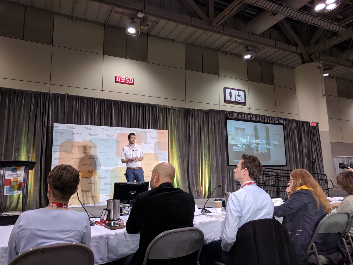 UofTEshipCentre's tweet photo. Conner Tidd of @JustVertical just made a very compelling pitch about how he is helping people grow their own food indoors at @OCEinnovation Discovery! #SocEntZone https://t.co/EQBvvAT9DQ