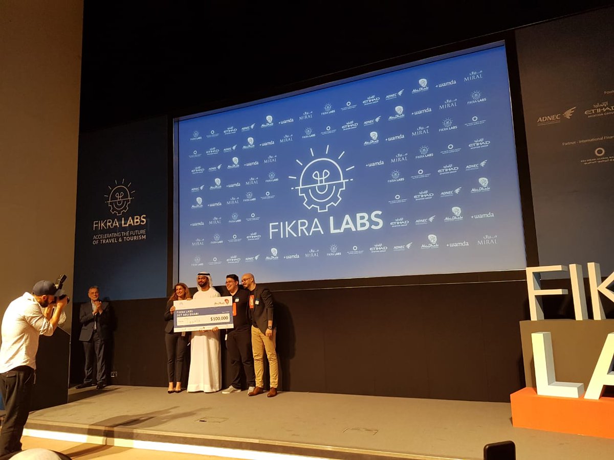 WamdaME's tweet photo. Congratulations to the 4 winning startups of #FikraLabs Accelerator Programme! For @EtihadAirways' Challenge "Arabot", for Miral's Challenge "Scene", for @ADNECGroup's Challenge "VIAFONE", and for @dctabudhabi's Challenge "Tapklik". Each team received $100K in equity investment. https://t.co/Vv9K7W3Lw3