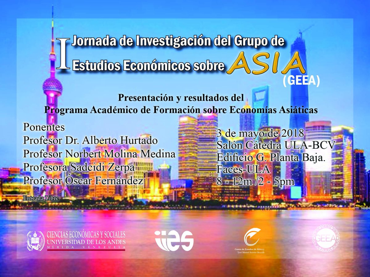 ceconomiafaces's tweet photo. Grupo de Estudios Económicos sobre Asia@GEEA_ula

Recuerda inscribirte en la I Jornada de Investigación del @GEEA_ula siguiendo el enlace: https://t.co/tb4MtcSxLd …
O escríbenos con todos tus datos al correo electrónico: geea.ula@gmail.com.

Inscripción gratuita. https://t.co/iA12uGZ2ev