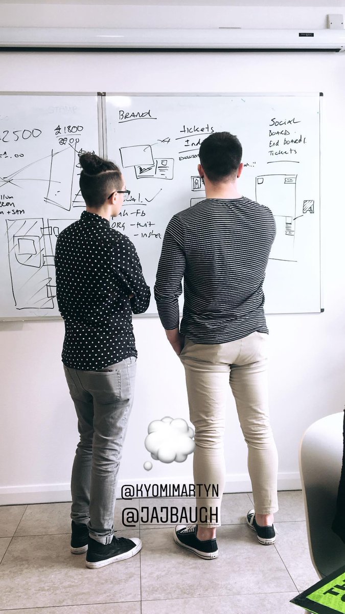 KyomiMartyn's tweet photo. Figuring out the branding application for the @USWGraphics final exhibition. Follow @TheShow_18 to see it in action! https://t.co/HZMM9g74o1
