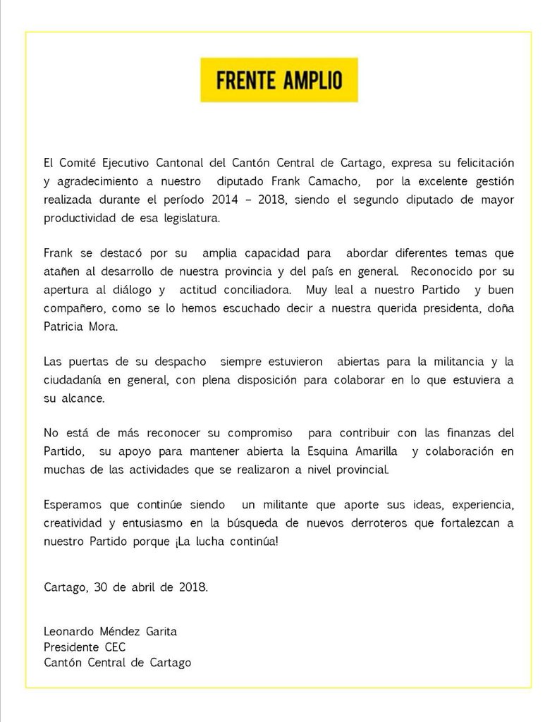 Frente AmplioCartago tweet media