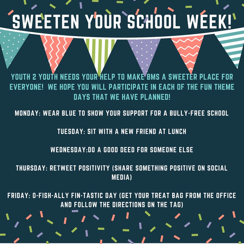 unionyal's tweet photo. Let’s make BMS a sweeter place this week! https://t.co/vD1roWYD6J