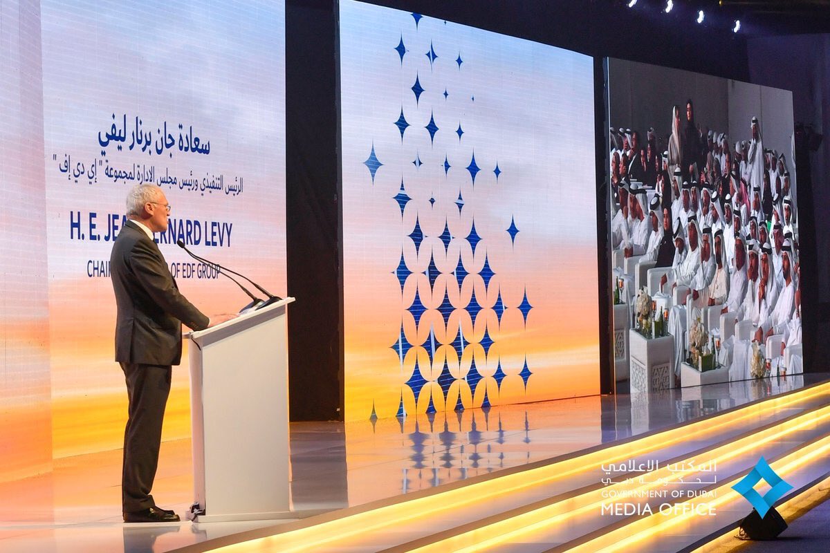 J_B_Levy's tweet photo. Très heureux d’être aux côtés de nos partenaires @Masdar et @DEWAOfficial pour l’inauguration de la centrale #MBRSolarPark. Cette réalisation exceptionnelle témoigne de notre savoir-faire mondialement reconnu dans les #ENR et de notre capacité à mener des projets d’envergure. https://t.co/TSLjgRXq0W
