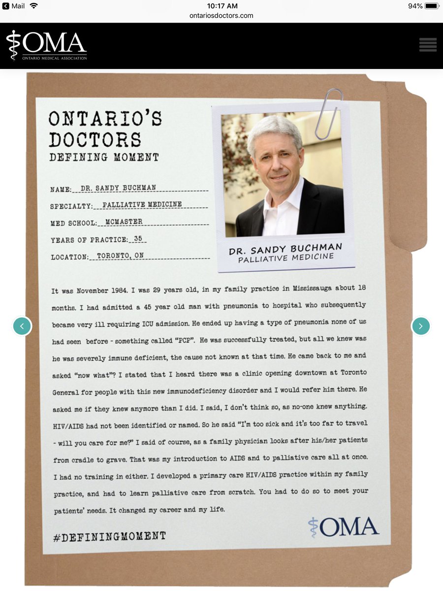 DocSchmadia's tweet image. It’s #DoctorsDay and I’m honoured to stand among amazing docs like...

@DocSandyB.
His story is about treating a patient with #HIVAIDS — before we knew what HIV/AIDS was. I was so moved.

#LoveMyMD #DefiningMoment