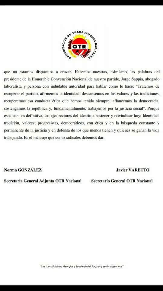 otrsalta's tweet photo. @otrnacional @OTRCapitalOK @OTRbsas @OTRmardelplata @OTRMENDOZA @JuvSindRadical @OtrFe @otrlarioja @SecretariaOtr @otr_lanus @YChango33ar @Otr_Moreno https://t.co/FFqNJSZ5lA