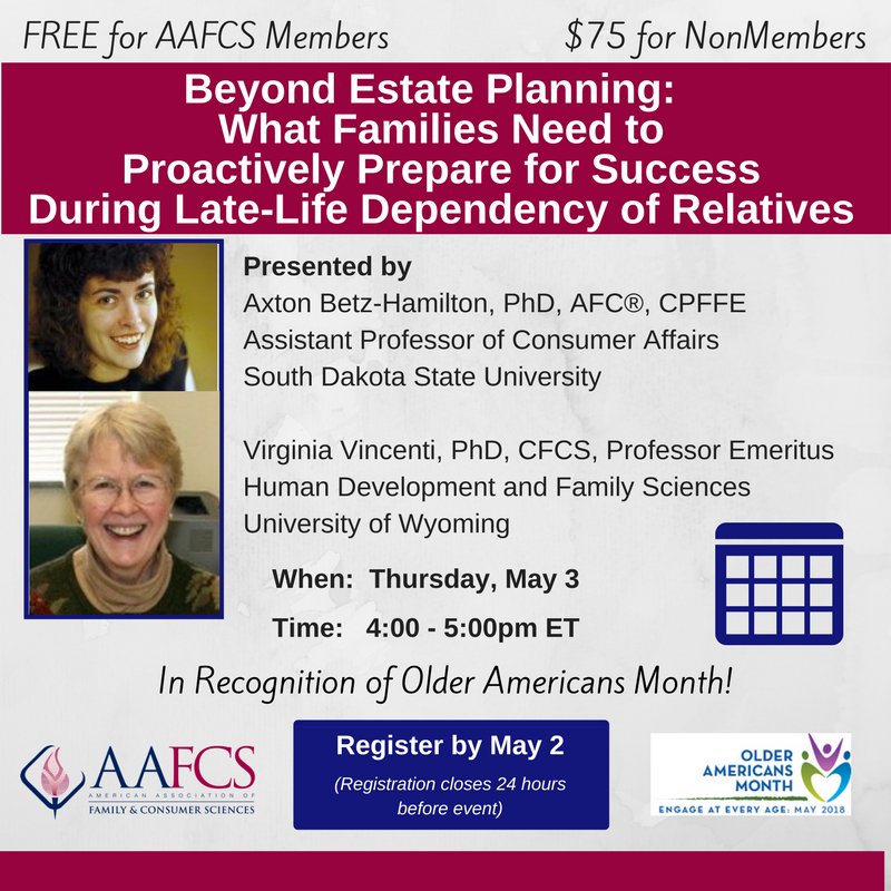 aafcs's tweet photo. Last Chance to Register:  "Beyond Estate Planning" Webinar Celebrating Older Americans Month - https://t.co/Z4lQn5MjcV https://t.co/u7szGxfmof