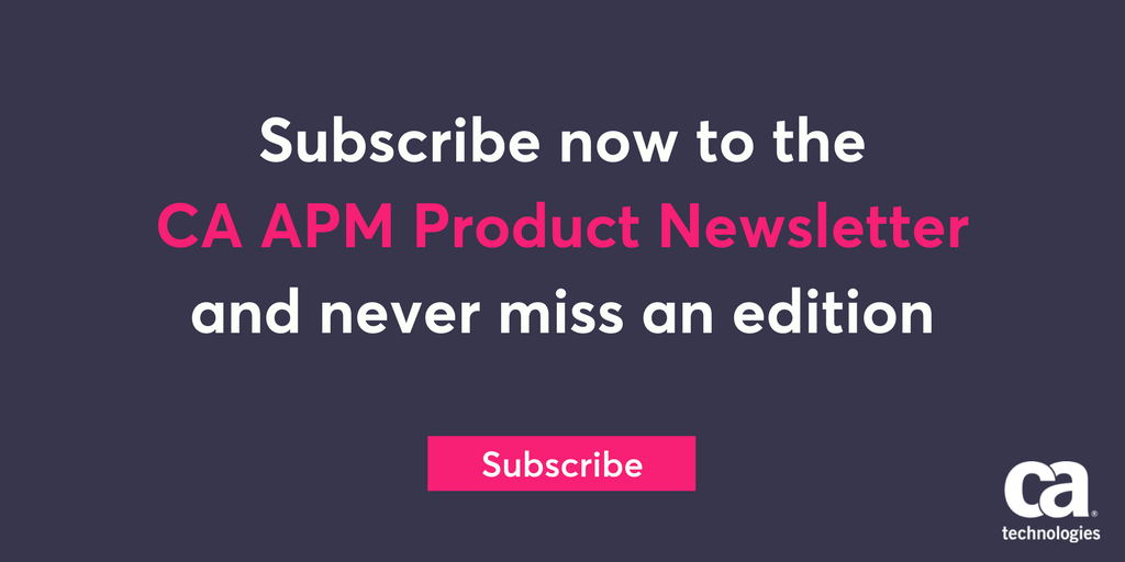CA_Agile_Ops's tweet photo. Subscribe to our NEW CA APM newsletter which features educational resources, product updates, upcoming events & more to ensure you get the most out of your @CAinc #APM solution: https://t.co/ui1q2l9Aa8 https://t.co/cvLJ6VSfZL