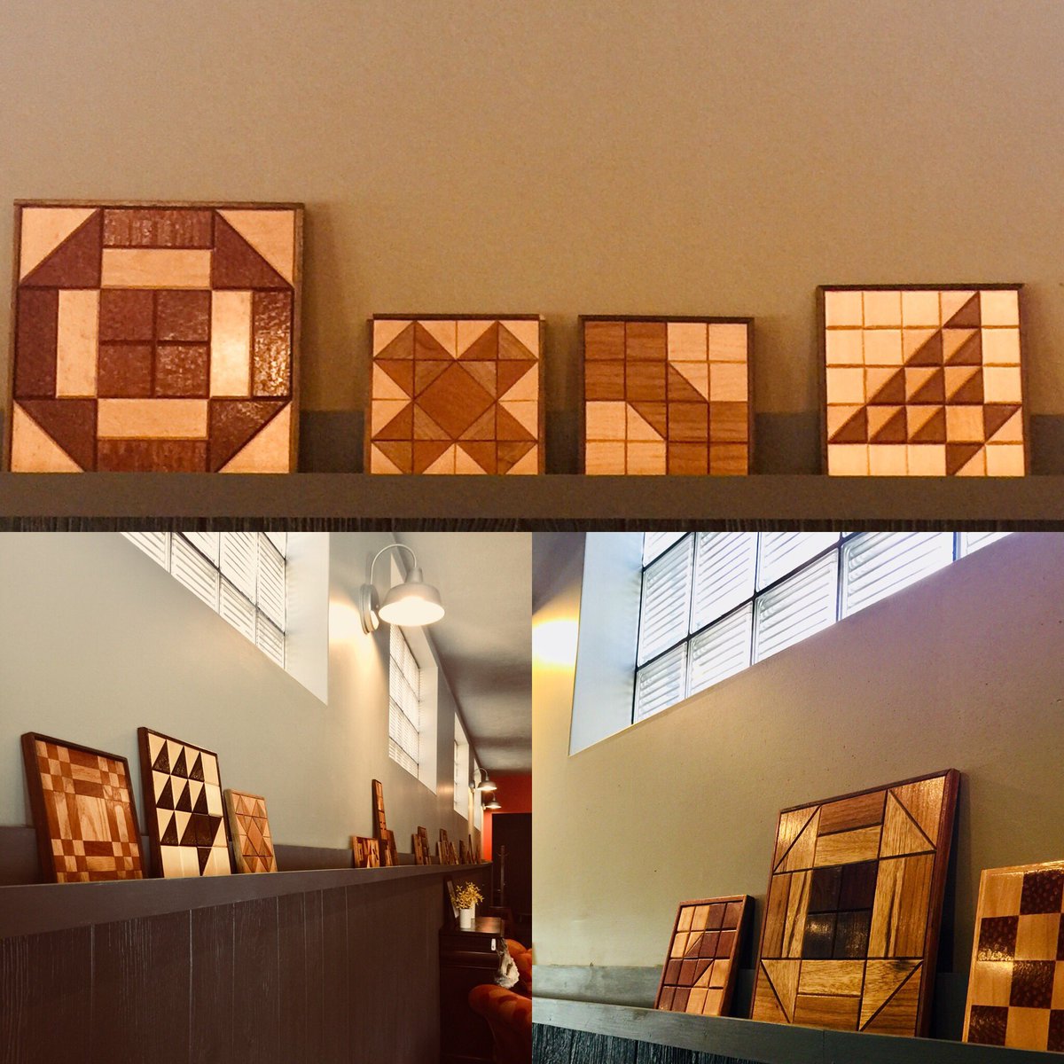 MoCoHousePA's tweet photo. Welcome May with our new art installation “Wood Quilt Blocks” by local artist John Chapman! https://t.co/XCtbOJCxka