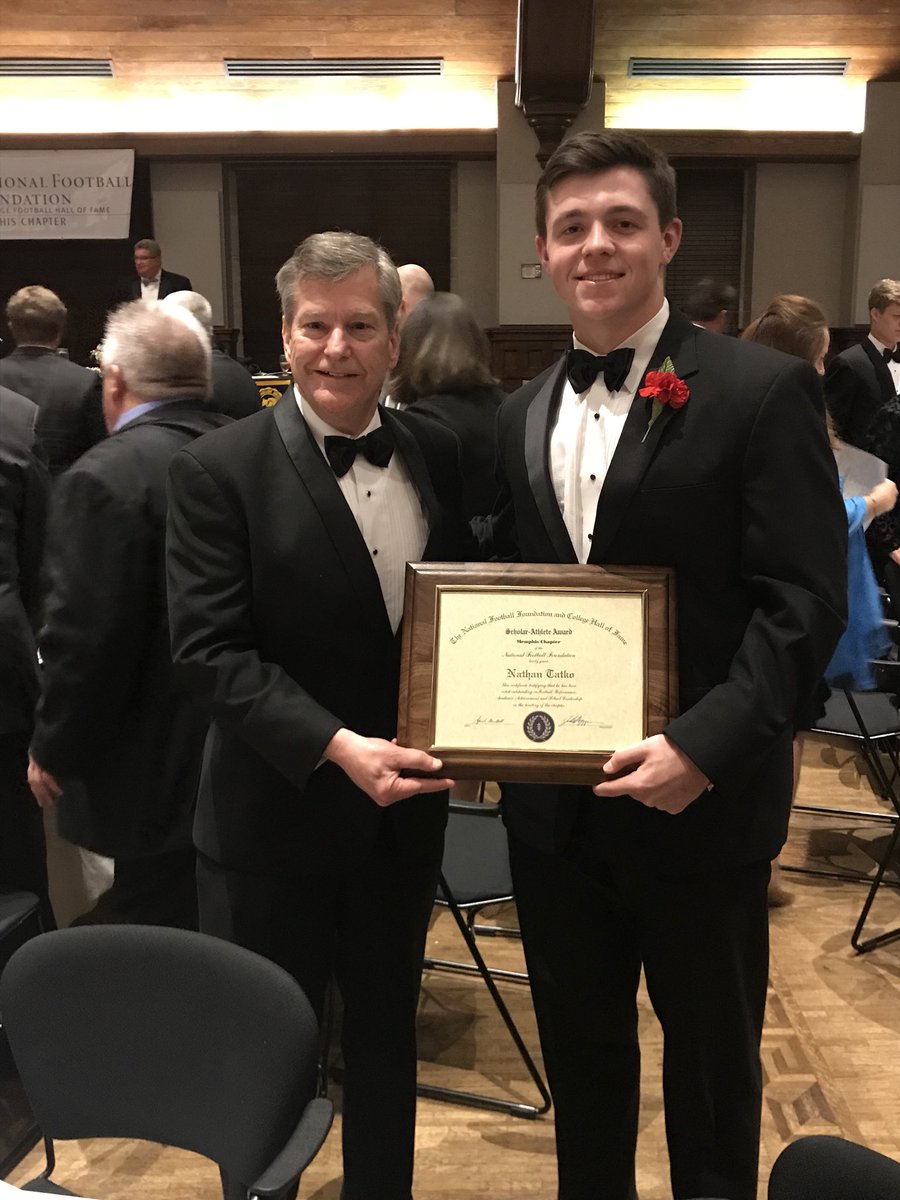 NCS_Trojans's tweet photo. Nathan Tatko was one of 11 students presented with the Memphis Scholar Athlete Award and scholarship 4/30. NCS Head Football Coach Chris Cascio attended to honor his player as he moves forward in his football and academic career at Amherst College. @NCSThePoint @DTTsports https://t.co/tU4jmcmFR9