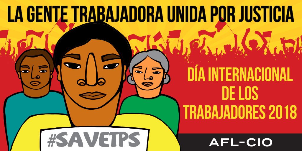 Deldems's tweet photo. When all working people stand together, we can rewrite the rules on trade, immigration & the economy. #MayDay2018 #InternationalWorkersDay
#saveTPS #CleanDREAM https://t.co/8gQ5EmhbOG