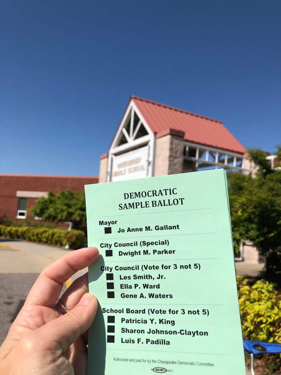 DelegateKCF's tweet photo. Chesapeake! Today is your municipal elections- come get out and #vote! #GOTV #ShowMeYourStickers https://t.co/yFYNJK9wnE