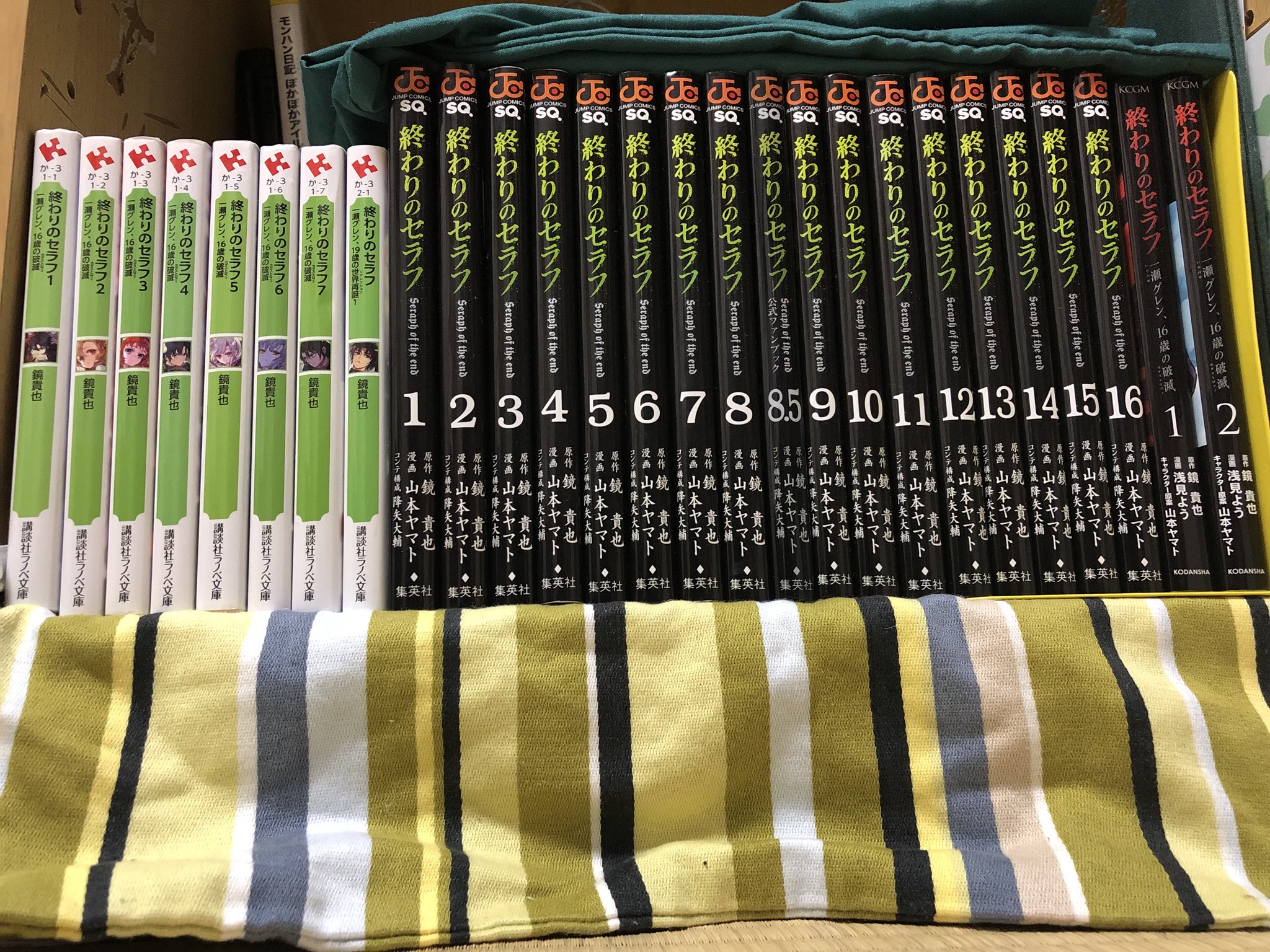 終わりのセラフ漫画ラノベ全巻集まったー 漫画もラノベも次巻が楽しみだー T Co I1jny7tvyp Twitter