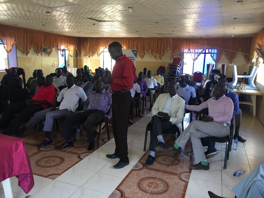 AjakPeter's tweet photo. The youth of Lol State turned up in large numbers &amp; appreciated our efforts to come all the way to Nyamlel. Many had heard of the SSYLF since the Nairobi Meeting  Kigali Convention. They had never thought that the message of the SSYLF would ever physically reach them in Nyamlel. https://t.co/i8ohMoXc4y