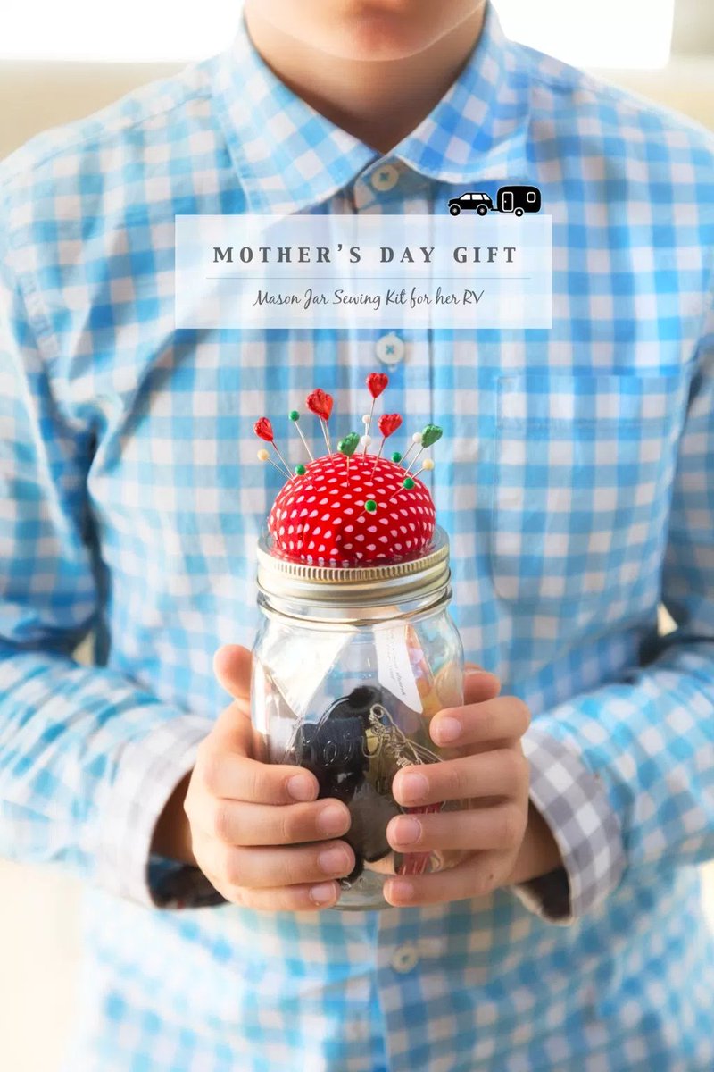 GoRVing's tweet image. With #MothersDay 10 days away, @J5MM_Blog gives us a DIY gift idea that’s perfect for the RV - mason jar sewing kit! Find it here: po.st/X1oVzR