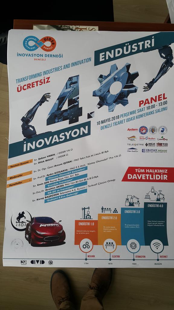 TurkOSB1's tweet photo. Denizli İnovasyon Derneği nin düzenlediği Endüstri 4.0 ve İnovasyon paneline Türkiye Organize Sanayi Bölgeleri Rehberi olarak destek vermekten mutluyuz. https://t.co/6duUGkAWAq #inovasyon #paü #dider #denizli #turkosb #SonDakika #organizesanayi #dto #denib #panel #Teknoloji https://t.co/iWwyYjkIfy