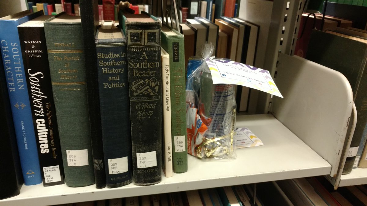 lsulibraries's tweet photo. If you didn't find a finals gift bag yesterday, don't worry! There are two more gift bags hidden in Middleton Library today. Look at these pictures to see where to find them. #ExamWeekLSU https://t.co/C5JNlgKqR4