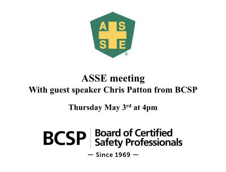 IUP_ASSP's tweet photo. MEETING THURSDAY! 
Guest speaker from BCSP!
We will also be voting for the new officers at this meeting!  
We hope to see you there 😃 https://t.co/wgTzw3k2EO