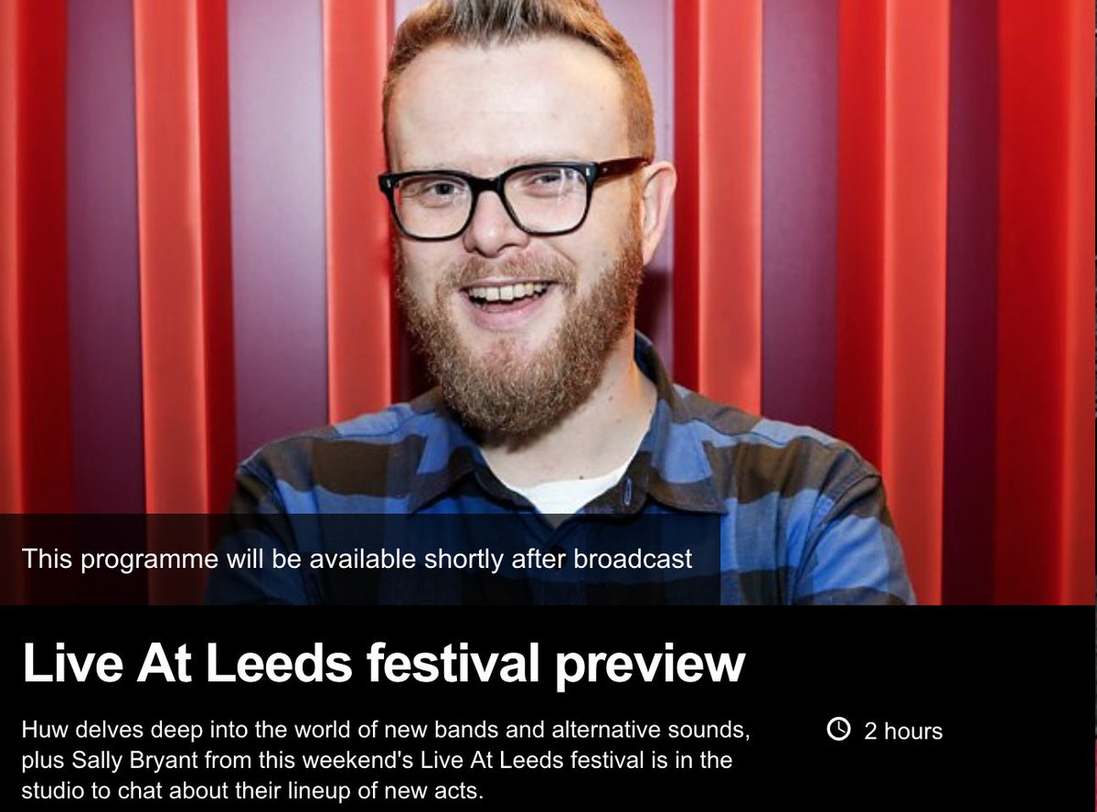 liveatleedsfest's tweet photo. Make sure to tune in to @huwstephens show tonight at 11pm @BBCR1. He's joined by #LAL2018's very own Sally Bryant to talk all things Live at Leeds as we draw ever closer to the big day this Saturday!
Tickets from https://t.co/l0Rhqedh3A https://t.co/hv0vtDAhRm