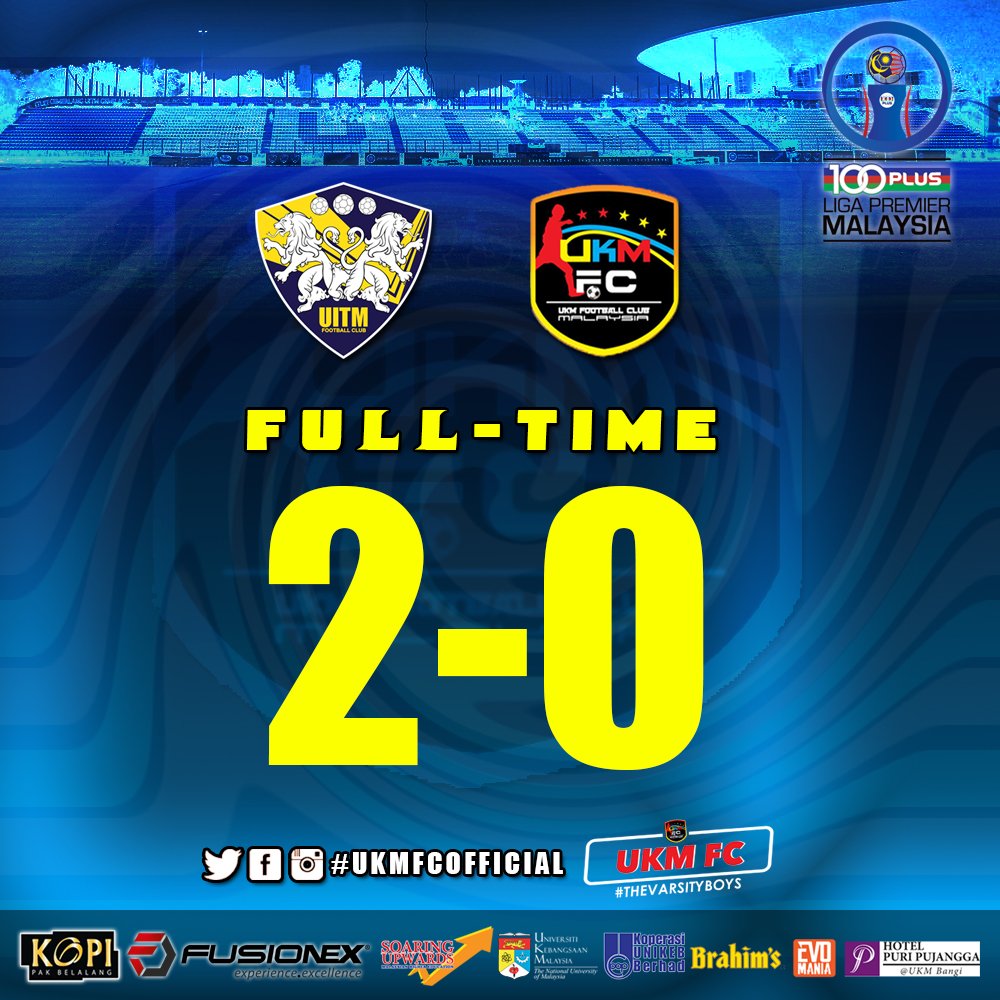 ukm_fc's tweet photo. KEPUTUSAN PENUH:
UiTM FC 2-0 UKM FC
#ukmfcofficial #ukm #ukmpower #thevarsityboys #LigaPremier2018 #unifi #iflix #fusionex Fusionex International #evomaniaburnz #evomania_nutrition #puripujangga Hotel Puri Pujangga #preworkout #unikeb Koperasi Unikeb Berhad Uitm #uitmfc https://t.co/HCzpdPo7po