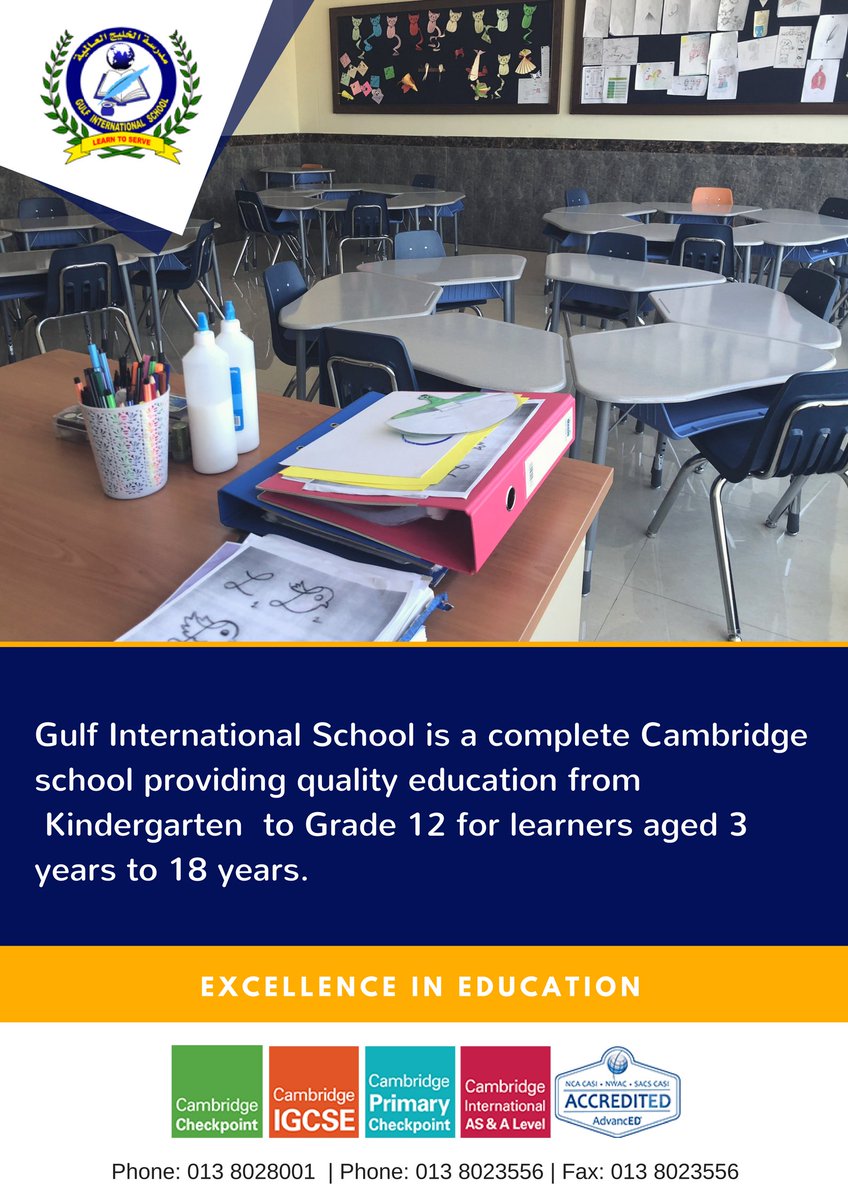 giskhobar's tweet photo. هي مدرسة كامبردج كاملة تقدم تعليمًا عالي الجودة من رياض الأطفال إلى الصف 12 للطلاب الذين تتراوح أعمارهم بين 3 سنوات و 18 عامًا

#اطفال_ومواهب 
#مدارس_عالمية
#مدارس_انترناشيونال
#منهج_بريطاني
#منهج_كامبريدج
#GIS 
#Gulf_international_school 
#cambridge 
#مدارس_الدمام
#مدارس_الخبر https://t.co/SxX1OExkNm