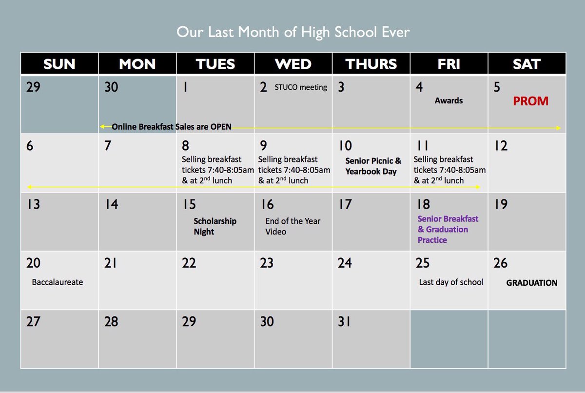 westmoore2018's tweet photo. HAPPY MAY, SENIORS!!! (some dates have changed/ please be aware) ⭐️⭐️ https://t.co/KXqDLnquIA