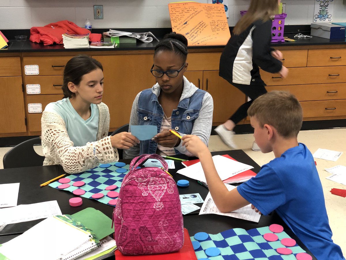 GHMSBulldogs's tweet photo. 6th grade scientists prepare for SC PASS by answering task cards at a classroom carnival! https://t.co/SaX98AOmI2