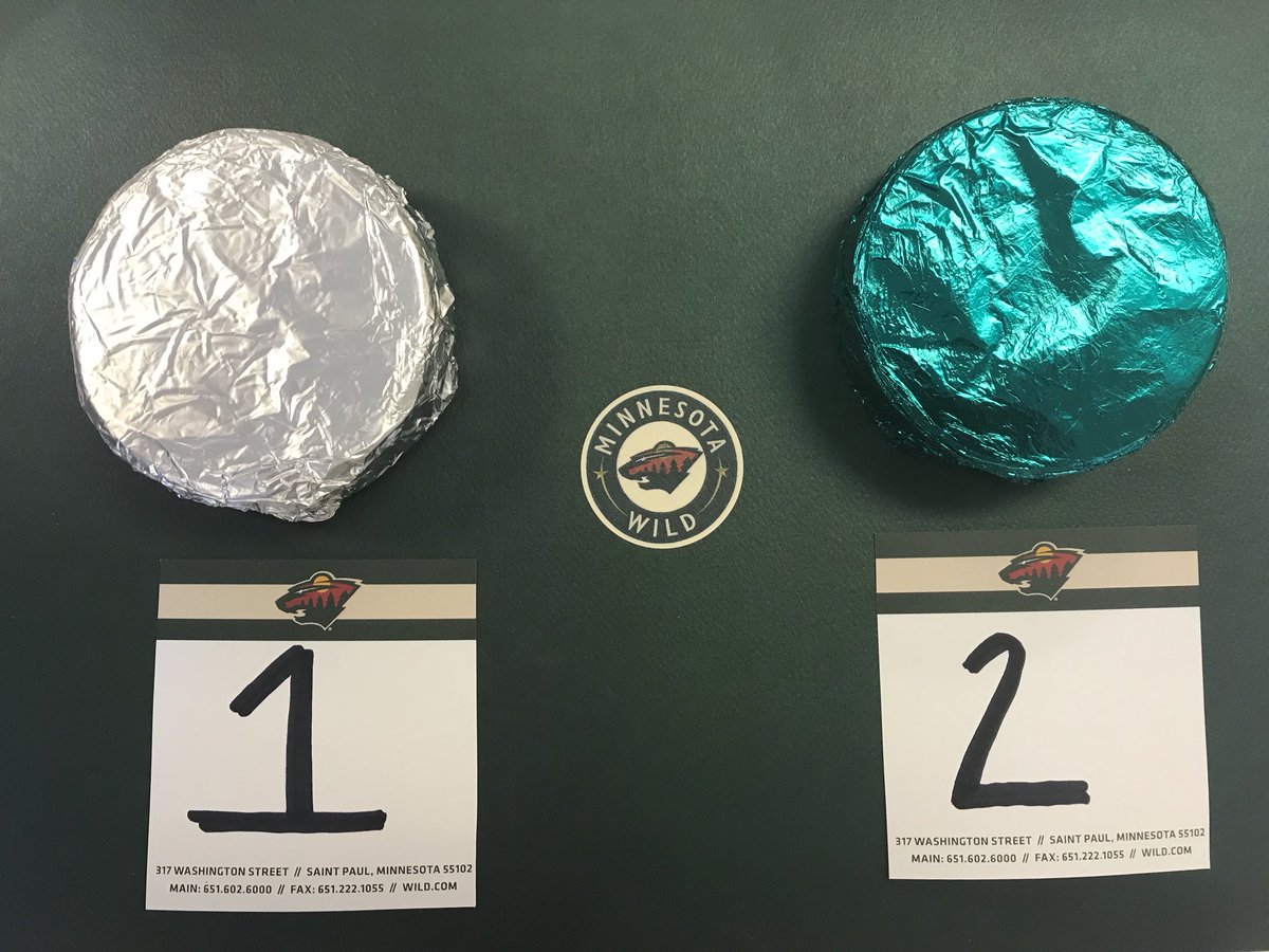 mnwildstm's tweet photo. One random retweet will have the chance to choose between 1 or 2. Choose wisely! One is signed by Dubnyk the other is signed by account rep Tyler Johnson!  #tuesdaywildtreasures https://t.co/DHLhgZHJ0L
