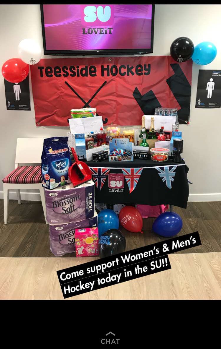 Get down to the SU today! Charity raffle being carried out by us and @TUMHC in aid of <a href="/HelpforHeroes/">Help for Heroes</a>, prostate cancer UK and Mosame Trust! All donations appreciated and some great prizes up for grabs!
