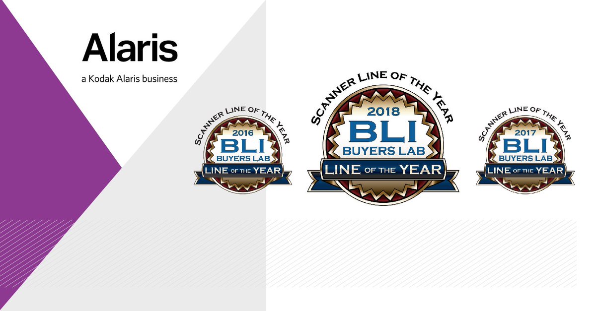 forBizTech's tweet image. Buyers Lab selected Alaris, a Kodak Alaris business for the prestigious 2018 Scanner line of the Year Award for a third consecutive year! Check out what the buzz is all about here: alaris.ws/7FC31C