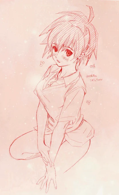 記憶だけで描いたので顔違うかも 